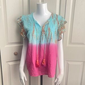 THLM women's tie-dye top.  100% cotton # 216